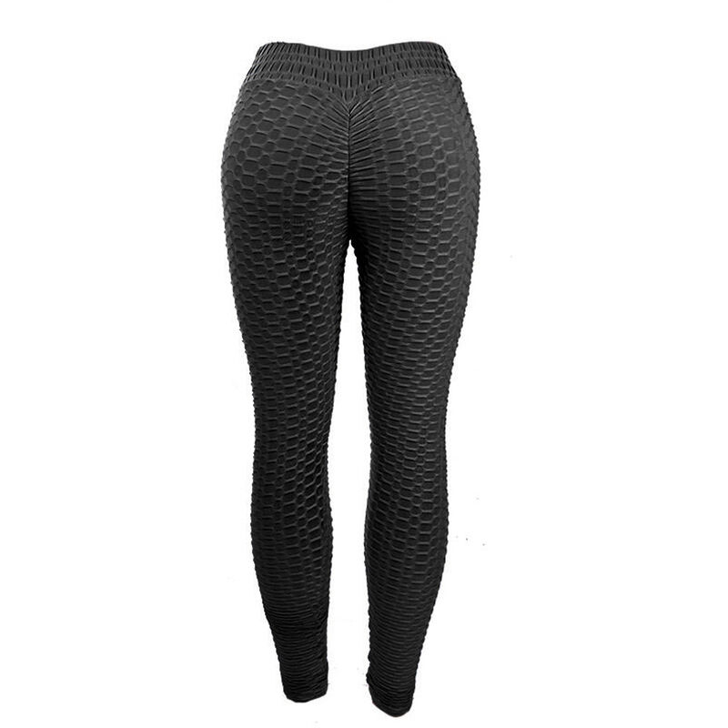 

Mujeres Color solido Correr Gimnasio Estirarse Deportes sin costuras Cintura alta Levantar las caderas Pantalones de yoga Leggings con pliegues en el