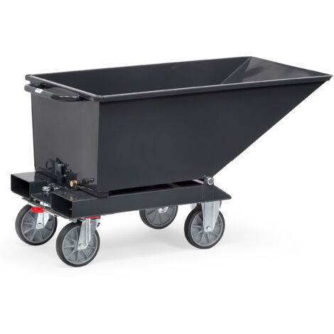 Muldenkipper Inh.250l L1359xB713xH780mm grau o.Ablasshahn FETRA