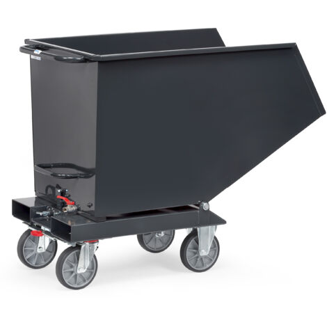 Muldenkipper Inh.450l L1374xB730xH1072mm grau m.Ablasshahn FETRA