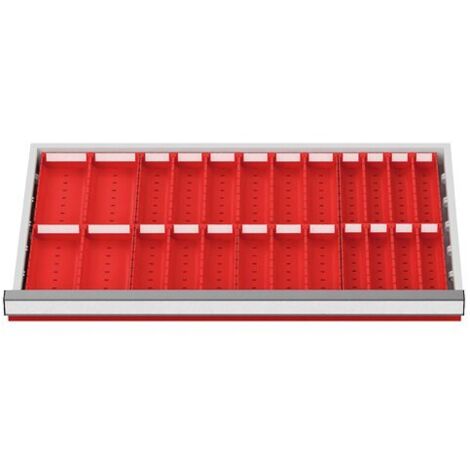 Muldenplatten Set 32-teilig, R 24-12, Schubladennutzmaß 600 x 300 mm, Blendenhöhe 50 mm, Maße in mm (BxTxH): 600 x 300 x 30