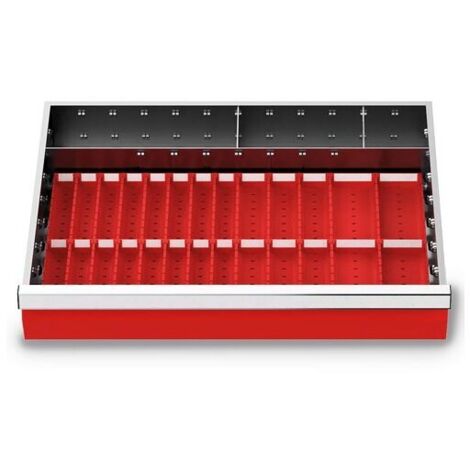 Muldenplatten Set 37-teilig, R 24-16, Schubladennutzmaß 600 x 400 mm, Blendenhöhe 100 mm, Maße in mm (BxTxH): 600 x 400 x 80