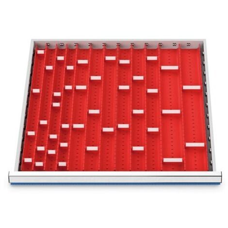 Muldenplatten Set 56-teilig, R 24-24, Schubladennutzmaß 600 x 600 mm, Blendenhöhe 50 / 75 mm Maße in mm (BxTxH): 600 x 600 x 30