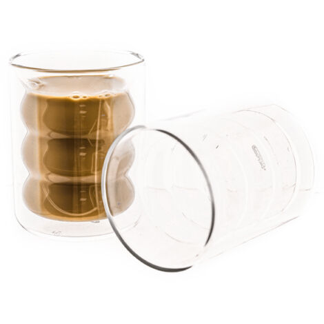 Mulex 2 Tlg. Espressogläser Latte Macchiato Gläser Dopplewandig Gläser-Set 200 ml