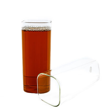 Mulex Glas 2-Teilig Quadratische Glas Japanische Getränkebecher Borosilikatglas Cocktail, Borosilikatglas, Hitzebeständig 400 ml