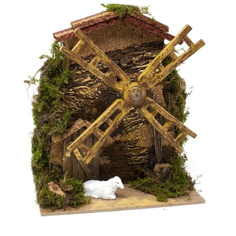 Mulino a Vento Elettrico per Presepe 15x10 cm 84179