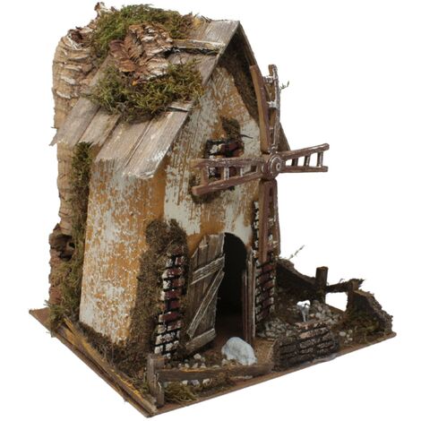 Mulino a Vento Elettrico per Presepe 24x21 cm con Motorino 11755