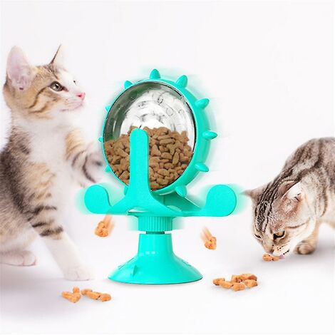 Mulino a vento rotante a 360 gradi per animali domestici, gatti, cani, giocattoli, distributore di snack