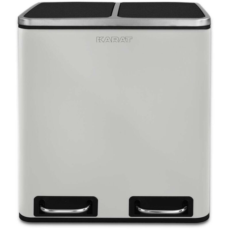 Floordirekt Tretmülleimer Felix Trennsystem Weiß 2 X 15 Liter (30 Liter)