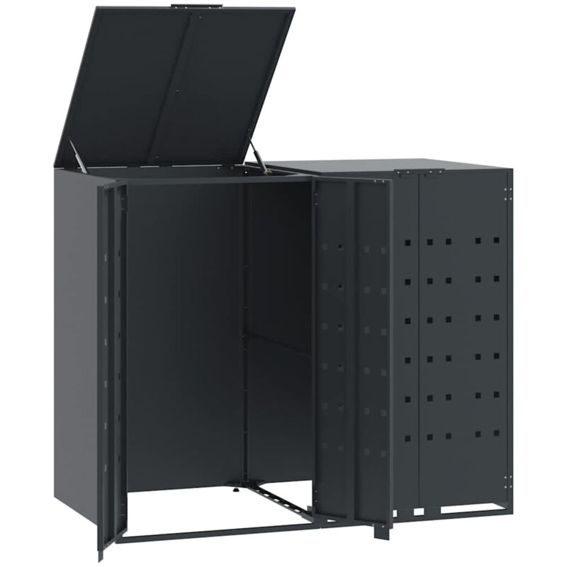 Vidaxl - Mülltonnenbox Für 2 Tonnen Anthrazit 138x79x117 Cm Stahl
