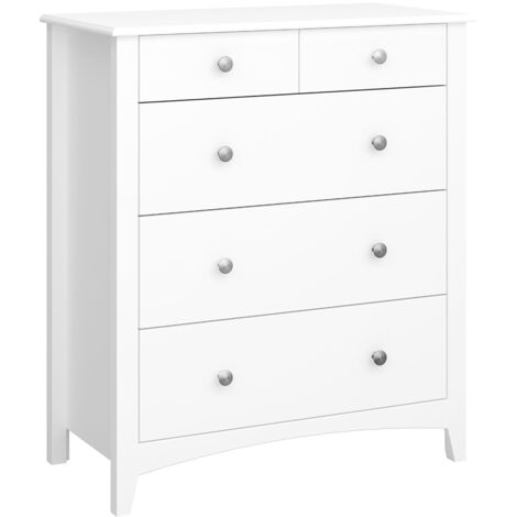 Mulon commode 5 tiroirs blanc pur.