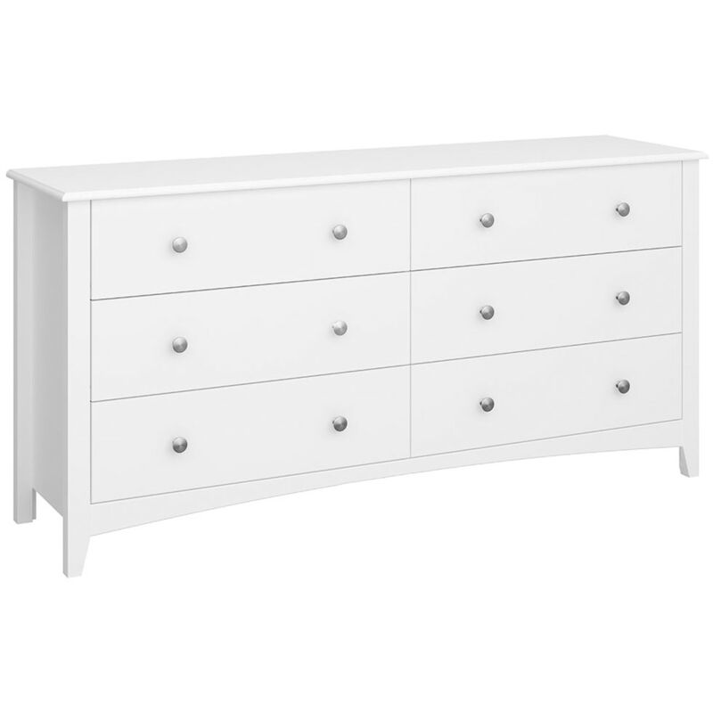 Mulon commode 6 tiroirs blanc pur.