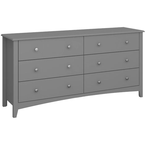 EBUY24 Mulon commode 6 tiroirs gris.