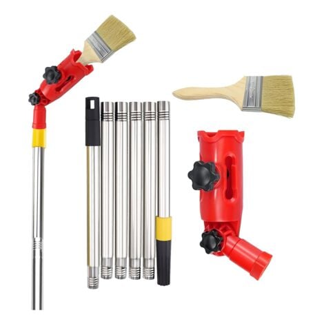 Multi-Angle Paint Brush Extension Pole Kit Handheld Tool Extender Attachment Bracket Suitable for Ceiling, Window