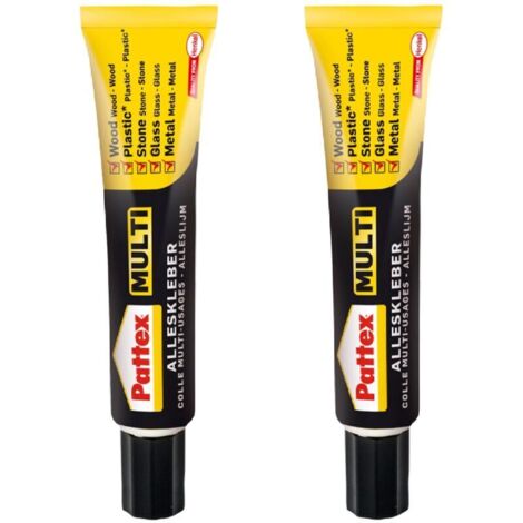 Multi Colle Universelle 2 x 20 g en Tube incassable, sans solvant, Extra-résistant, Rapide et Propre, ne Goutte Pas, Puissant, Multicolor, Taille Unique