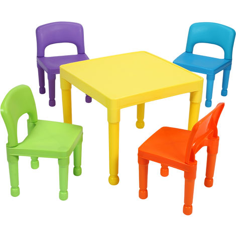 main image of "Multi-Coloured Table & 4 Chairs Set"