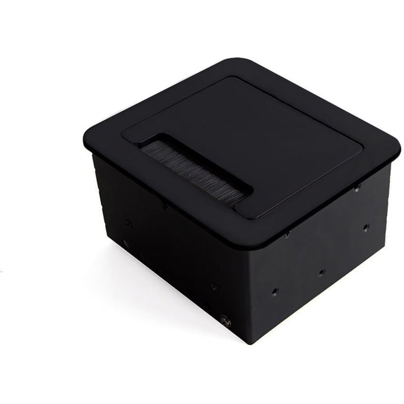 Emuca - 5029714 Multiconnecteur Atom 14 pour bureau, eu, Peint en noir, Acier et Plastique et Aluminium.