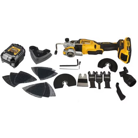Multi-Cutter DEWALT Sans Fil 18V 2.0Ah Li-Ion Sans Charbons + 32 Accessoires Coffret T-STAK - DCS355D2