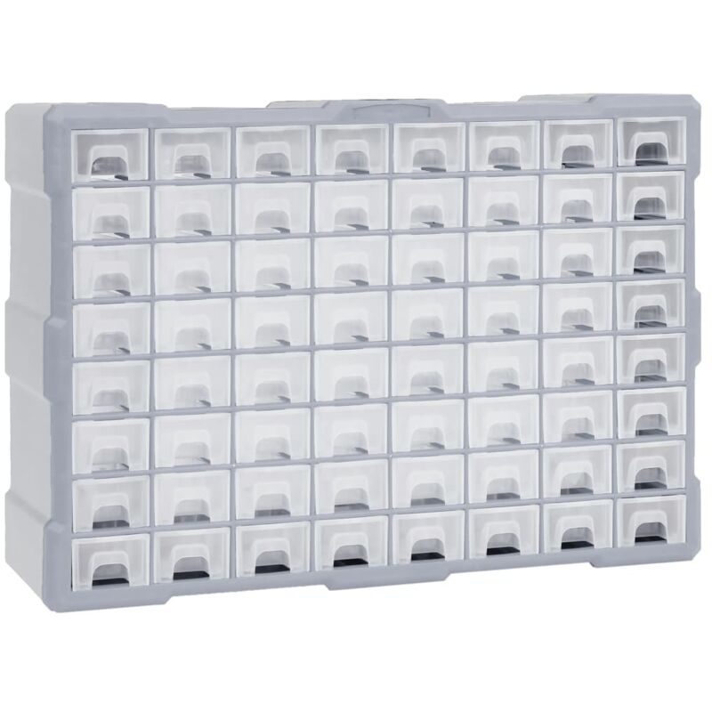 Multi-drawer Organiser with 64 Drawers 52x16x37.5 cm Vidaxl