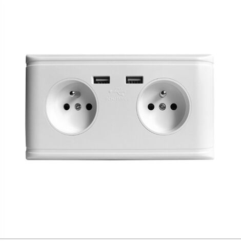 Multi-Fonctionnelle UE Prise Murale Prise de Courant Prise avec Double Port USB for Chargeur de téléphone 250V