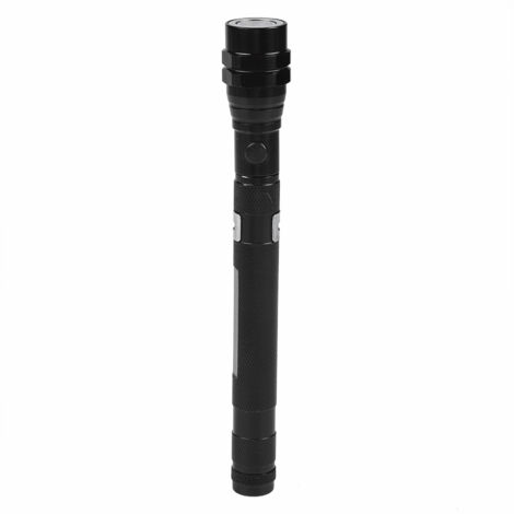 Multi function Mini Flexible Telescopic LED Flashlight Rotatable Torch with Magnetic End(Black)