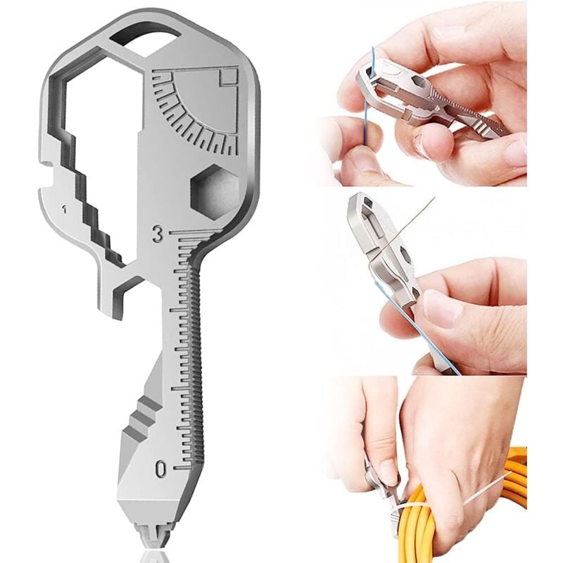 Multi-function wrench tool, Outdoor wrench tool, 24 in 1 stainless steel bottle opener, Mini portable wrench, Used for cutting line tools, can