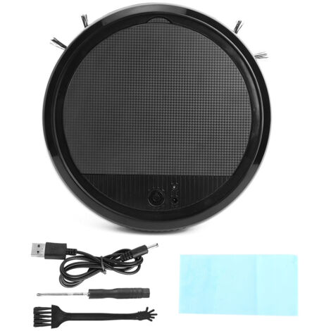 Multi Functional Intelligent Ultraviolet Light Sweeping Robot Vacuum Cleaner Set for Home Office(Black )