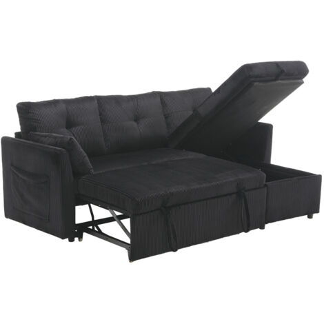 Multi-functional sofa bed with storage and pull-out bed, chaise longue interchangeable sofa bed, sectional sofa with storage seats, modular L-shaped sofa, modular corner sofa for living rooms