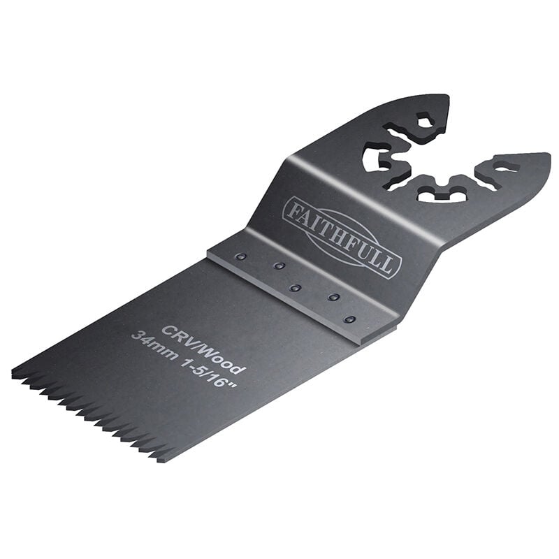 Faithfull - M0010027 Multi-Function Tool CrV Flush Cut Wood Blade Ground Side Set 34mm (Box 100) FAIMFW34B100