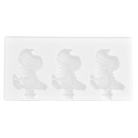 Multi Grid Silicone Ice Bar Mold Heat Resistant Ice Cream Making Mold Kitchen DIY Tool(3Grid Dinosaur Shape )