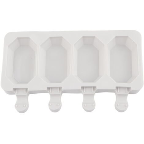 Multi Grid Silicone Ice Bar Mold Heat Resistant Ice Cream Making Mold Kitchen DIY Tool(4Grid Octagonal )