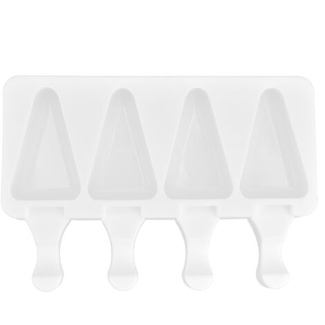 Multi Grid Silicone Ice Bar Mold Heat Resistant Ice Cream Making Mold Kitchen DIY Tool(4Grid Triangular )