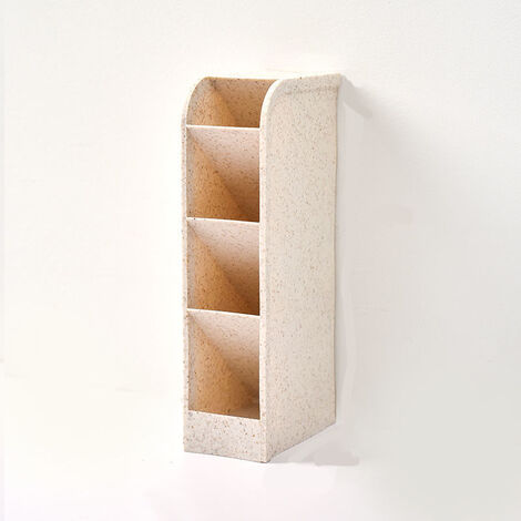 Multi-grille porte-stylo boîte de rangement porte-stylo boîte porte-stylo papeterie rangement porte-stylo fournitures de bureau（beige）