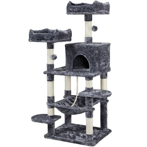 Multi Level Cat Tree Tower Cat Scratch Posts Activity Centre with Condo ...