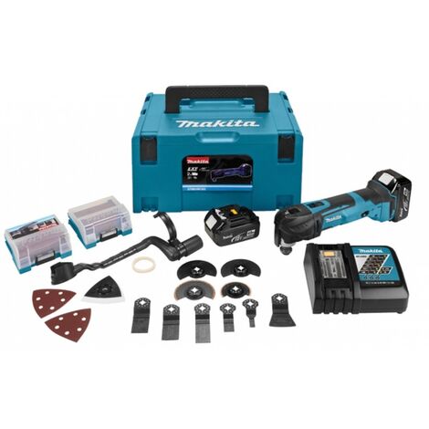 Multi-outil sans-fil Makita DTM51RTJX3 - 18V Li-ion - 2 batteries 5,0 ah - MAKPAC 42 accessoires - serrage rapide