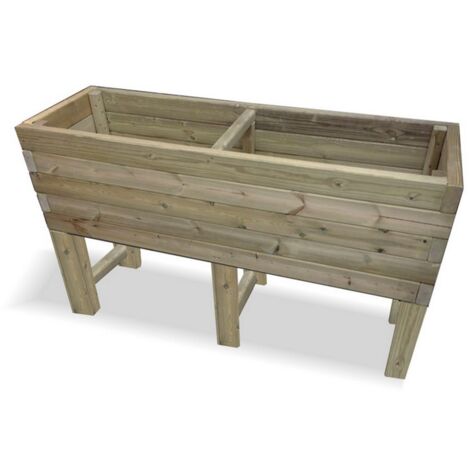 Multi Pack of 2 - Raised Super Heavy Duty Veg Trough Planter - Timber - L60 x W180 x H80 cm - Fully Assembled