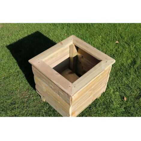 Multi Pack of 2 - Square Planters, Wooden Garden Pot/Tub for Plants - L40 x W40 x H40 cm - Fully Assembled