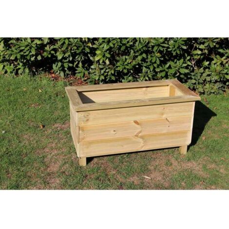 Multi Pack of 2 - Trough Planters, Wooden Garden Pot/Tub for Plants - L40 x W80 x H40 cm - Fully Assembled