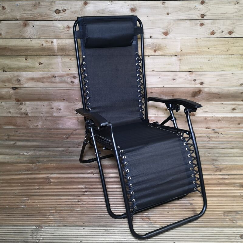 Samuel Alexander - Multi Position Textoline Garden Relaxer Chair Lounger - All Black