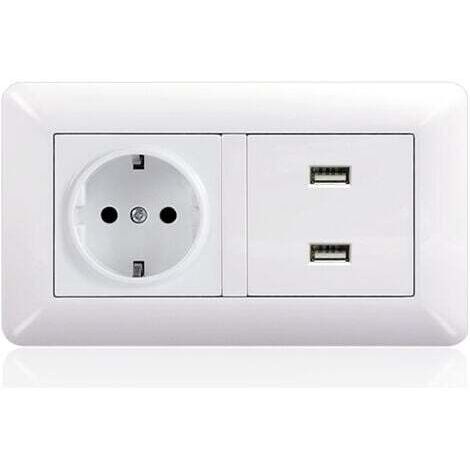 Multi-Power USB Wall Socket, USB Charger with 1 AC Output, 3 USB Ports, Electrical Wall Plug Compatible with iPhone/iPad, Ideal for Bedroom, Office, Home (White, Arc)