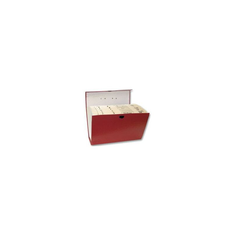 21 Pocket Cardboard File Case Red - Cathedral