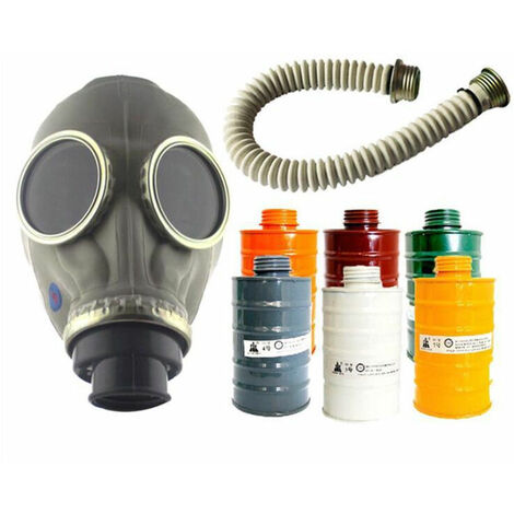 Multi-Purpose Full Face Gas Mask with Level 3 Filter, Respirator, Paint Spray, Pesticide, Natural Rubber, Chemical Prevention(Mask with 3 can + 0.5m airway)