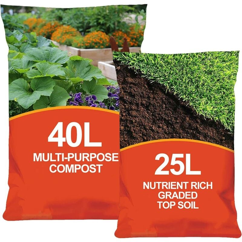 Image of Simpa - Multi Purpose Nutrient Rich 40L Potting Compost & 25L Nutrient Rich Top Soil Combo
