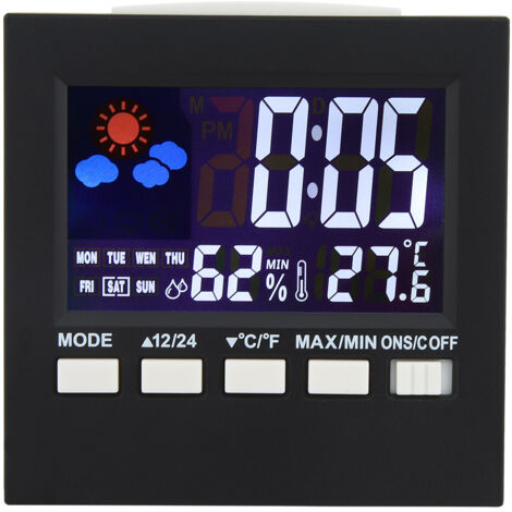 Multi purpose Sound Control Backlight Digital Alarm Clock Thermometer Hygrometer