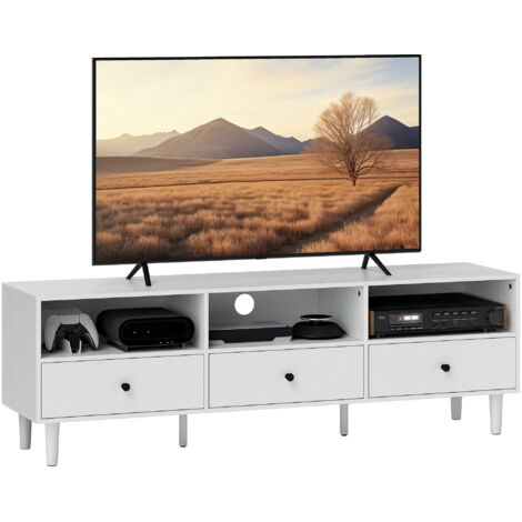 Multi-Storage Minimal TV Stand - Cream White