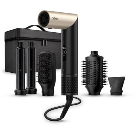 Multi-styler et seche-cheveux SILK'N SilkyAir Flex - Silencieux 80 dB - Bras rotatif - 5 accessoires