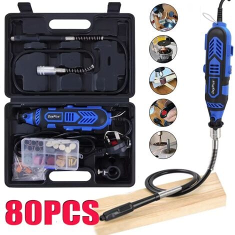 Multi Tool 80PCS Set Accessory Set Kit Dremmel Drill Sand Grinder Polisher 135W