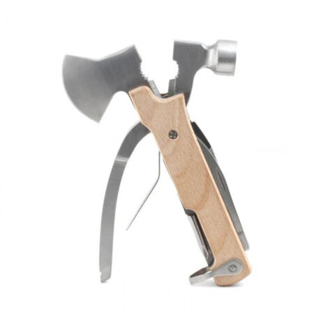 Multi-Tool Axt Kikkerland wood axe multi tool Edelstahl Buche