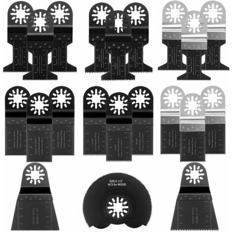 Multi-Tool Blade Oscillating Saw Blade, 21PCS Mixed Multi-Tool Kit, with Universal Quick-Release Oscillating Multi-Tool Accessories for General Multi-Tool Cutting (Gr
