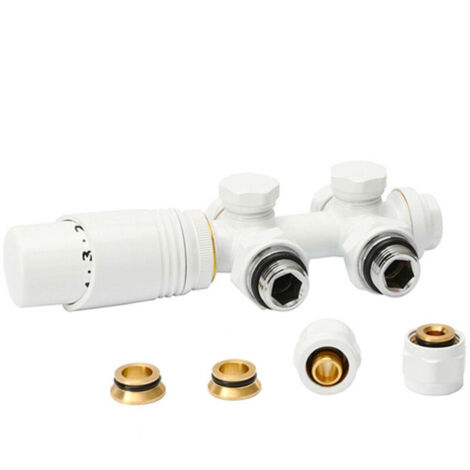 Multibloc avec thermostat, bloc de robinet d'angle et forme de passage pour radiateurs de salle de bain, raccord central, robinetterie, accessoires de chauffage, tête thermostatique, M30x1.5, 50 mm