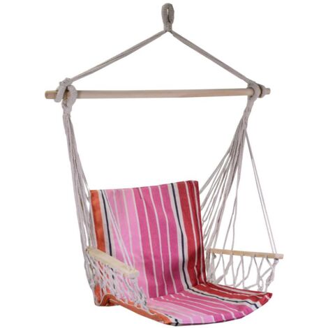 Multicolor striped fabric rocking chair cm 50h x 100 cm